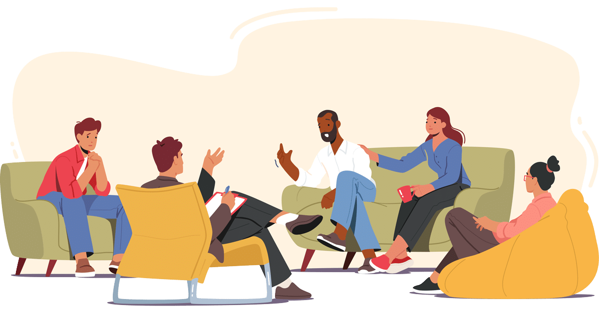 illustration of professional on video meeting