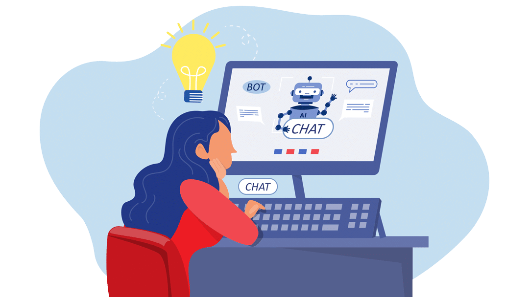 illustration of professional on video meeting