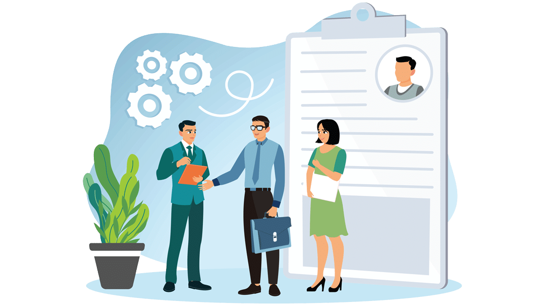 illustration of professional on video meeting